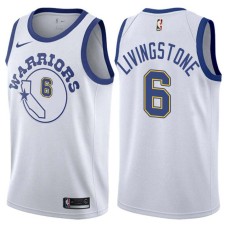 Golden State Warriors #6 Ron Livingstone Jersey -White Throwback