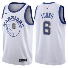 Golden State Warriors #6 Nick Young Jersey -White Throwback