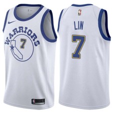 Golden State Warriors #7 Jeremy Lin Jersey -White Throwback