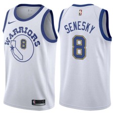 Golden State Warriors #8 George Senesky Jersey -White Throwback