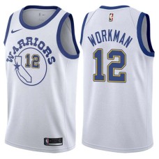 Golden State Warriors #12 Mark Workman Jersey -White Throwback