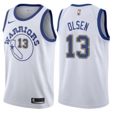 Golden State Warriors #13 Bud Olsen Jersey -White Throwback