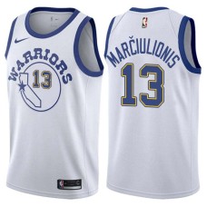 Golden State Warriors #13 Sarunas Marciulionis Jersey -White Throwback