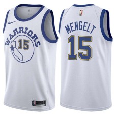 Golden State Warriors #15 John Mengelt Jersey -White Throwback