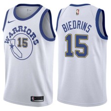 Golden State Warriors #15 Andris Biedrins Jersey -White Throwback