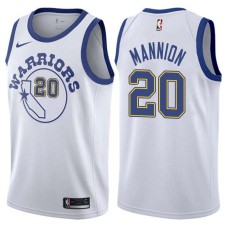 Golden State Warriors #20 Pace Mannion Jersey -White Throwback