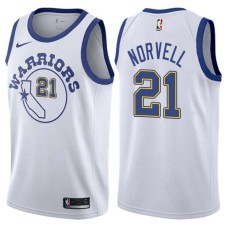 Golden State Warriors #21 Zach Norvell Jersey -White Throwback