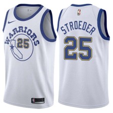 Golden State Warriors #25 John Stroeder Jersey -White Throwback