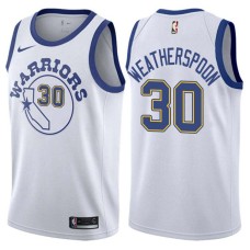 Golden State Warriors #30 Clarence Weatherspoon Jersey -White Throwback