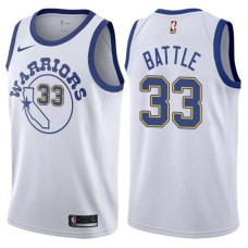 Golden State Warriors #33 Kenny Battle Jersey -White Throwback