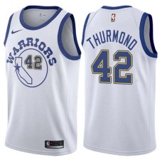 Golden State Warriors #42 Nate Thurmond Jersey -White Throwback