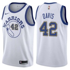 Golden State Warriors #42 Dwight Davis Jersey -White Throwback