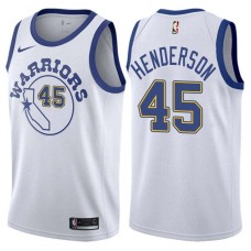 Golden State Warriors #45 Cedric Henderson Jersey -White Throwback