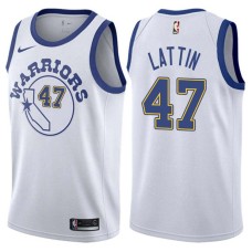 Golden State Warriors #47 Dave Lattin Jersey -White Throwback