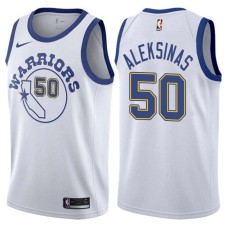 Golden State Warriors #50 Chuck Aleksinas Jersey -White Throwback