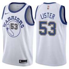 Golden State Warriors #53 Alton Lister Jersey -White Throwback