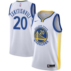 Golden State Warriors #20 Nikoloz Tskitishvili Jersey -White