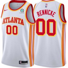 Atlanta Hawks #00 John Rennicke Jersey -White