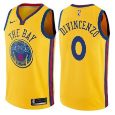 Golden State Warriors #0 Donte DiVincenzo Jersey -Yellow THE BAY Chinese Dragon 2017-2018 City