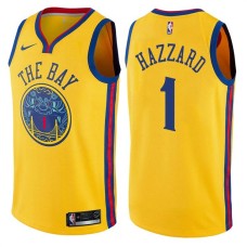 Golden State Warriors #1 Walt Hazzard Jersey -Yellow THE BAY Chinese Dragon 2017-2018 City