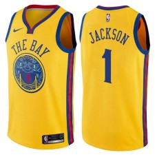 Golden State Warriors #1 Stephen Jackson Jersey -Yellow THE BAY Chinese Dragon 2017-2018 City