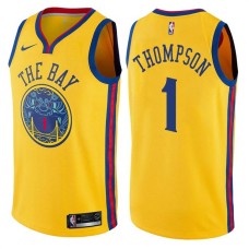 Golden State Warriors #1 Jason Thompson Jersey -Yellow THE BAY Chinese Dragon 2017-2018 City