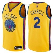 Golden State Warriors #2 Joe Barry Carroll Jersey -Yellow THE BAY Chinese Dragon 2017-2018 City