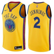 Golden State Warriors #2 Keith Jennings Jersey -Yellow THE BAY Chinese Dragon 2017-2018 City