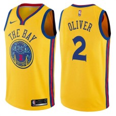 Golden State Warriors #2 Dean Oliver Jersey -Yellow THE BAY Chinese Dragon 2017-2018 City