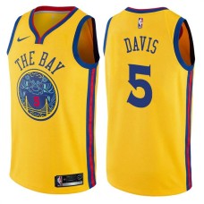 Golden State Warriors #5 Baron Davis Jersey -Yellow THE BAY Chinese Dragon 2017-2018 City