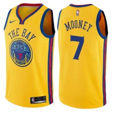 Golden State Warriors #7 Jim Mooney Jersey -Yellow THE BAY Chinese Dragon 2017-2018 City