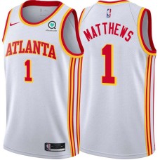 Atlanta Hawks #1 Wes Matthews Jersey -White