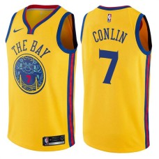 Golden State Warriors #7 Ed Conlin Jersey -Yellow THE BAY Chinese Dragon 2017-2018 City