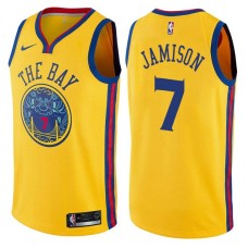 Golden State Warriors #7 Antawn Jamison Jersey -Yellow THE BAY Chinese Dragon 2017-2018 City