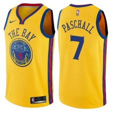 Golden State Warriors #7 Eric Paschall Jersey -Yellow THE BAY Chinese Dragon 2017-2018 City