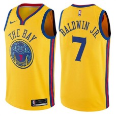 Golden State Warriors #7 Patrick Baldwin Jr Jersey -Yellow THE BAY Chinese Dragon 2017-2018 City