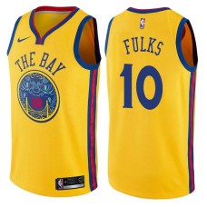 Golden State Warriors #10 Joe Fulks Jersey -Yellow THE BAY Chinese Dragon 2017-2018 City