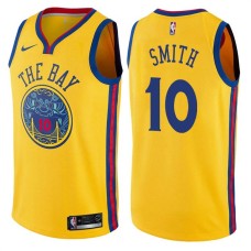 Golden State Warriors #10 Adrian Smith Jersey -Yellow THE BAY Chinese Dragon 2017-2018 City