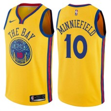 Golden State Warriors #10 Dirk Minniefield Jersey -Yellow THE BAY Chinese Dragon 2017-2018 City