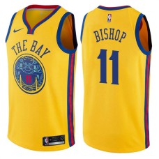 Golden State Warriors #11 Gale Bishop Jersey -Yellow THE BAY Chinese Dragon 2017-2018 City