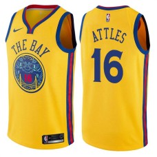 Golden State Warriors #16 Al Attles Jersey -Yellow THE BAY Chinese Dragon 2017-2018 City