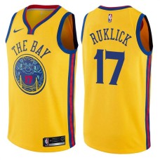 Golden State Warriors #17 Joe Ruklick Jersey -Yellow THE BAY Chinese Dragon 2017-2018 City