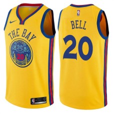 Golden State Warriors #20 Jordan Bell Jersey -Yellow THE BAY Chinese Dragon 2017-2018 City