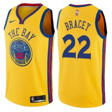 Golden State Warriors #22 Steve Bracey Jersey -Yellow THE BAY Chinese Dragon 2017-2018 City