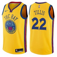 Golden State Warriors #22 Darren Tillis Jersey -Yellow THE BAY Chinese Dragon 2017-2018 City