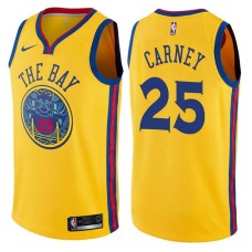 Golden State Warriors #25 Rodney Carney Jersey -Yellow THE BAY Chinese Dragon 2017-2018 City