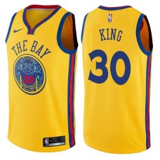 Golden State Warriors #30 Bernard King Jersey -Yellow THE BAY Chinese Dragon 2017-2018 City