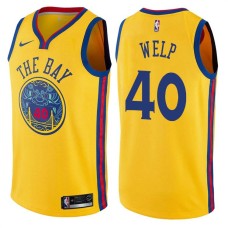 Golden State Warriors #40 Chris Welp Jersey -Yellow THE BAY Chinese Dragon 2017-2018 City