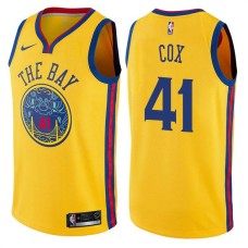 Golden State Warriors #41 Wesley Cox Jersey -Yellow THE BAY Chinese Dragon 2017-2018 City