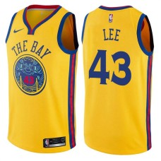 Golden State Warriors #43 Clyde Lee Jersey -Yellow THE BAY Chinese Dragon 2017-2018 City